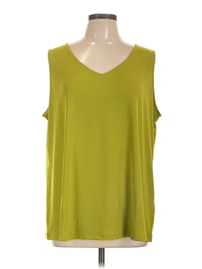 Pre-owned Susan Graver Sleeveless Top Green Scoop Neck Tops