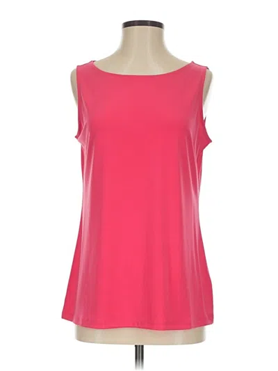 Pre-owned Susan Graver Sleeveless Top Pink Scoop Neck Tops