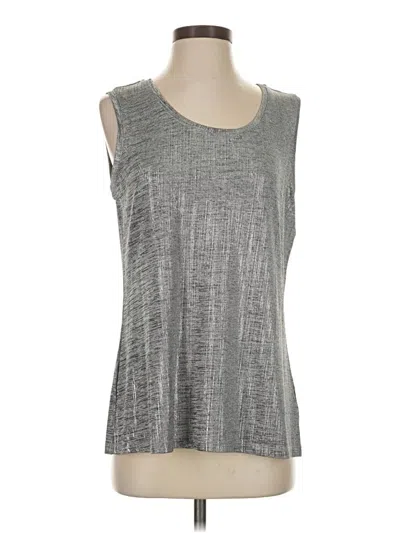 Pre-owned Susan Graver Sleeveless Top Silver Scoop Neck Tops