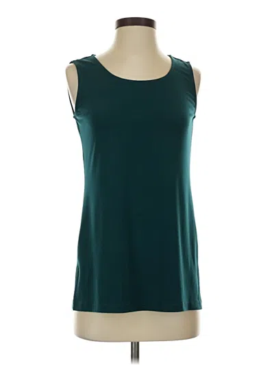 Pre-owned Susan Graver Sleeveless Top Teal Scoop Neck Tops