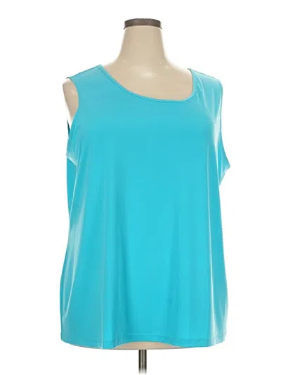 Pre-owned Susan Graver Sleeveless Top Teal Scoop Neck Tops