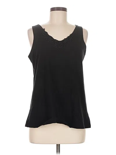 Pre-owned Susan Graver Sleeveless T-shirt In Black