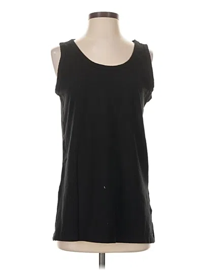 Pre-owned Susan Graver Sleeveless T-shirt In Black