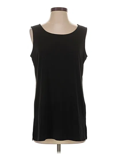 Pre-owned Susan Graver Sleeveless T-shirt In Black