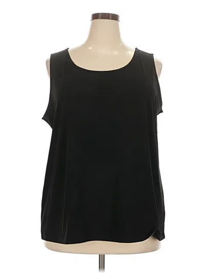 Pre-owned Susan Graver Sleeveless T-shirt In Black
