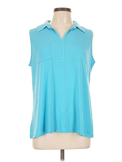 Pre-owned Susan Graver Sleeveless T-shirt In Blue