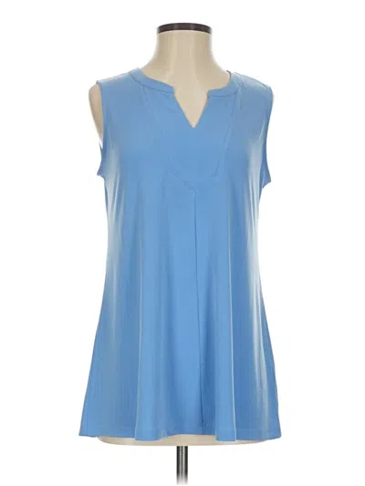 Pre-owned Susan Graver Sleeveless T-shirt In Blue