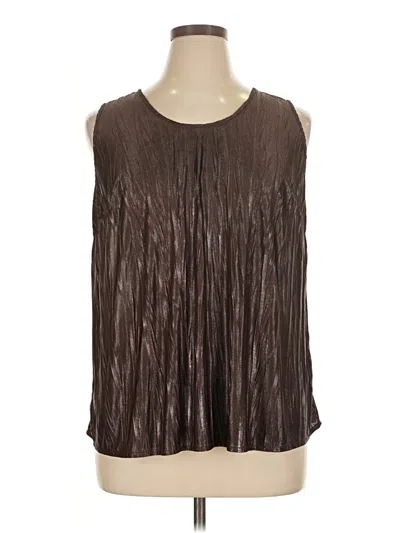 Pre-owned Susan Graver Sleeveless T-shirt In Brown