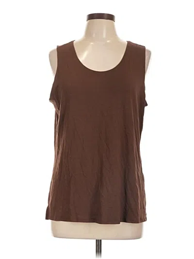 Pre-owned Susan Graver Sleeveless T-shirt In Brown