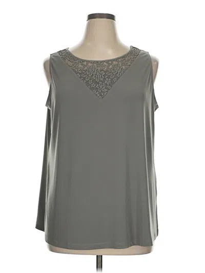 Pre-owned Susan Graver Sleeveless T-shirt In Gray