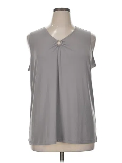 Pre-owned Susan Graver Sleeveless T-shirt In Gray