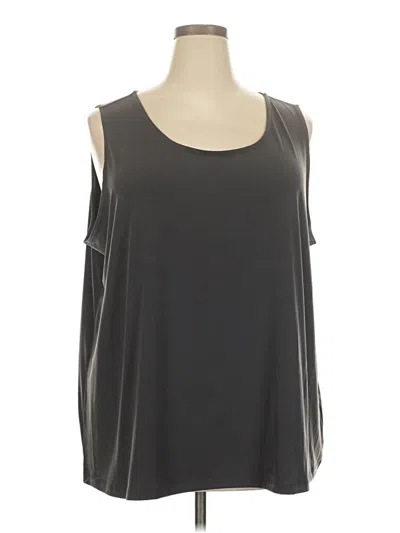 Pre-owned Susan Graver Sleeveless T-shirt In Gray