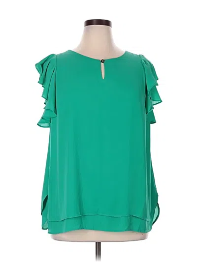 Pre-owned Susan Graver Sleeveless T-shirt In Green