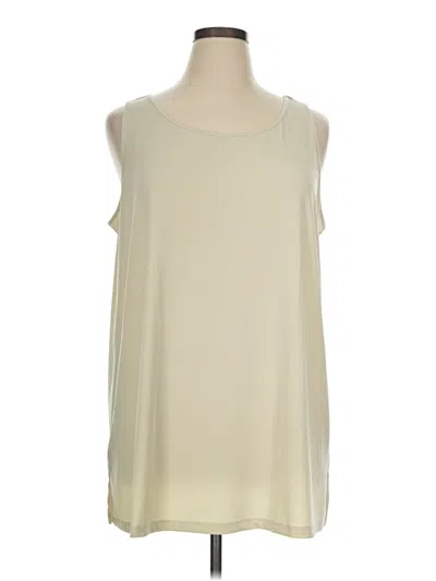 Pre-owned Susan Graver Sleeveless T-shirt In Ivory