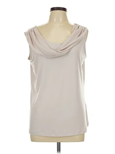 Pre-owned Susan Graver Sleeveless T-shirt In Ivory