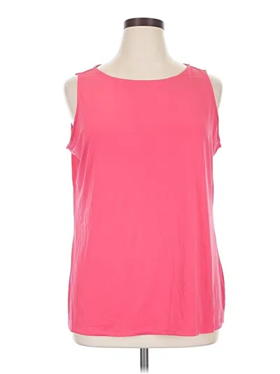 Pre-owned Susan Graver Sleeveless T-shirt In Pink