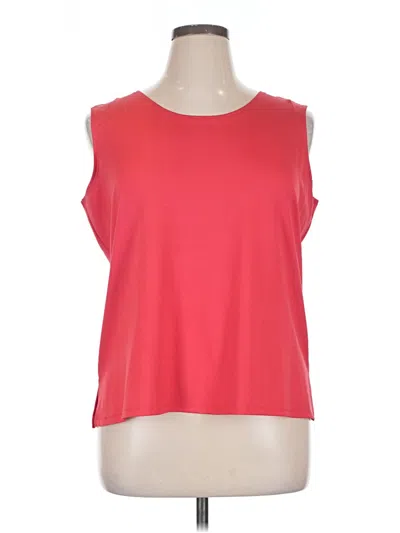 Pre-owned Susan Graver Sleeveless T-shirt In Red