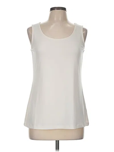 Pre-owned Susan Graver Sleeveless T-shirt In White