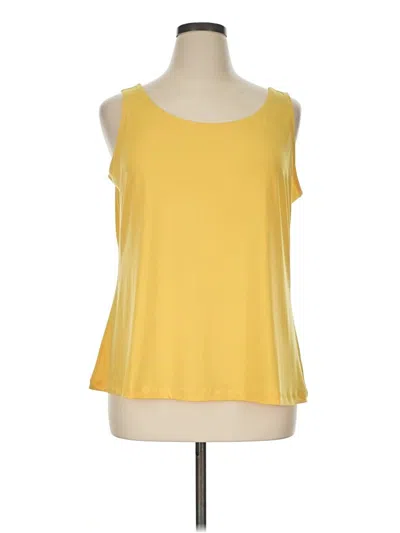 Pre-owned Susan Graver Sleeveless T-shirt In Yellow