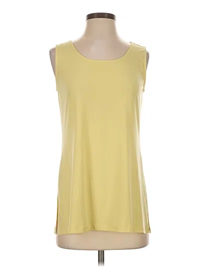 Pre-owned Susan Graver Sleeveless T-shirt In Yellow