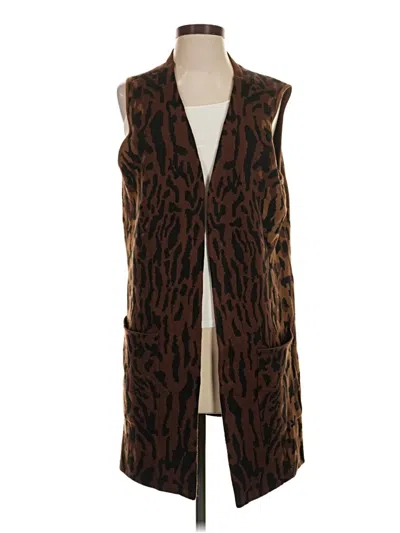 Pre-owned Susan Graver Sweater Vest In Brown