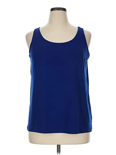 Pre-owned Susan Graver Tank Top Blue Halter Neckline Tops