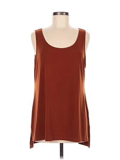 Pre-owned Susan Graver Tank Top Brown Square Neckline Tops