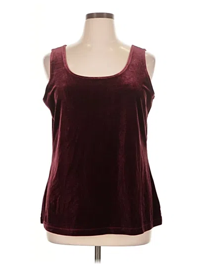 Pre-owned Susan Graver Tank Top Burgundy Square Neckline Tops