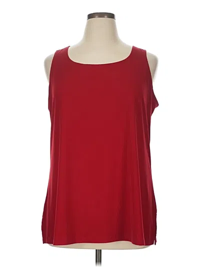 Pre-owned Susan Graver Tank Top Red Cold Shoulder Neckline Tops