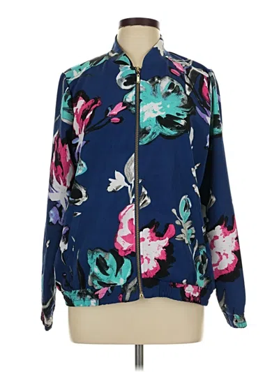 Pre-owned Susan Graver Track Jacket In Blue