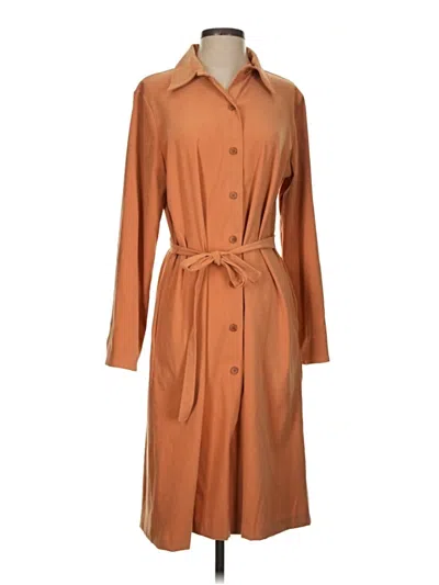 Pre-owned Susan Graver Trenchcoat In Orange