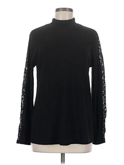 Pre-owned Susan Graver Turtleneck Sweater In Black