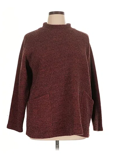 Pre-owned Susan Graver Turtleneck Sweater In Burgundy