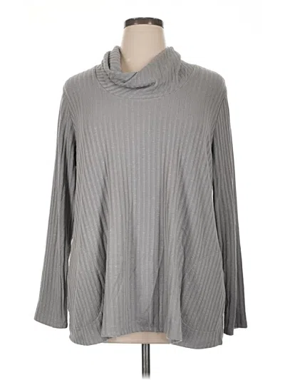 Pre-owned Susan Graver Turtleneck Sweater In Gray