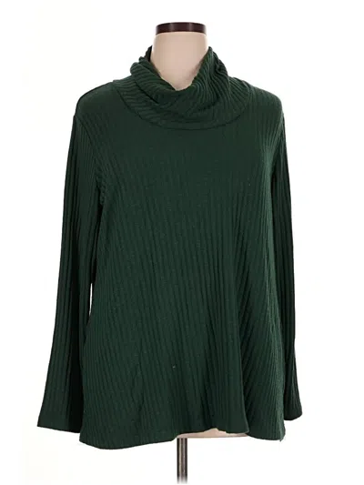 Pre-owned Susan Graver Turtleneck Sweater In Green