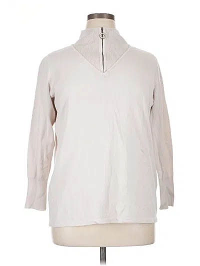 Pre-owned Susan Graver Turtleneck Sweater In Ivory