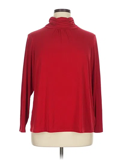 Pre-owned Susan Graver Turtleneck Sweater In Red