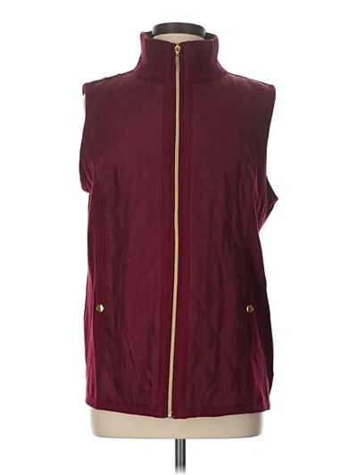 Pre-owned Susan Graver Vest In Burgundy
