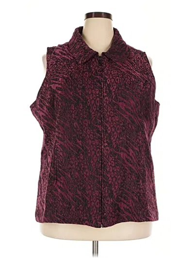 Pre-owned Susan Graver Vest In Burgundy