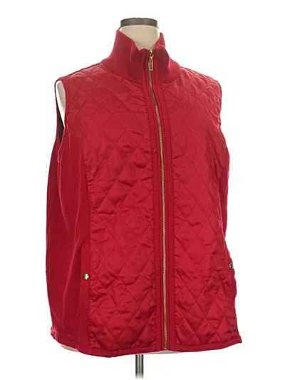 Pre-owned Susan Graver Vest In Red