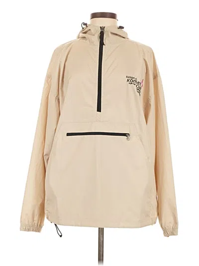 Pre-owned Susan Graver Windbreaker Jacket In Tan