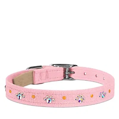 Susan Lanci Designs Crystal Paws 1/2 Collar In Puppy Pink