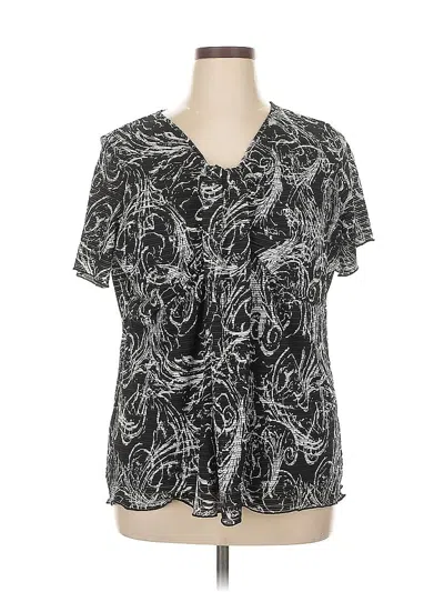 Pre-owned Susan Lawrence Short Sleeve Blouse In Black