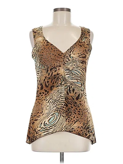 Pre-owned Susan Lawrence Sleeveless Blouse In Gold