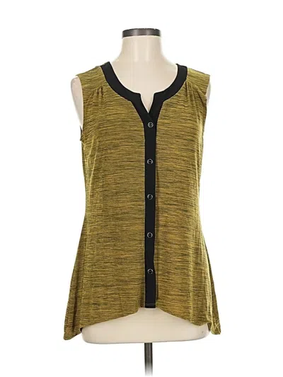 Pre-owned Susan Lawrence Sleeveless Blouse In Yellow
