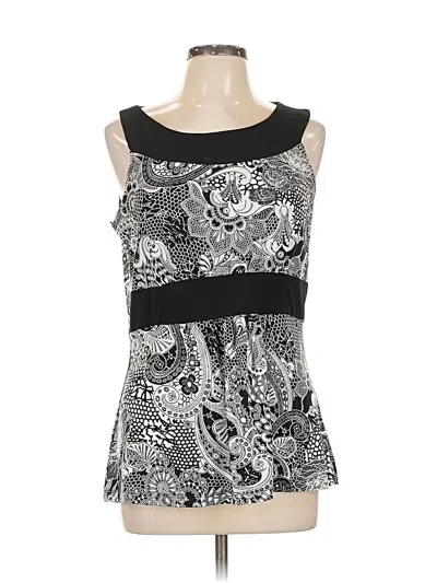 Pre-owned Susan Lawrence Sleeveless Top Black Scoop Neck Tops