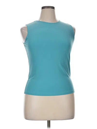 Pre-owned Susan Lawrence Sleeveless Top Blue Boatneck Tops