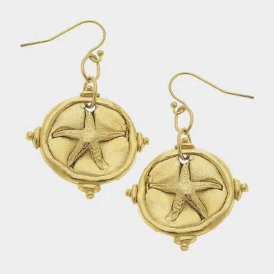 Susan Shaw Women's Starfish Intaglio Stud Earrings In Gold