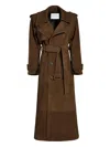 Susana Chow Madison Suede Trench Coat In Brown