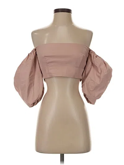Pre-owned Susana Monaco 3/4 Sleeve Blouse In Tan